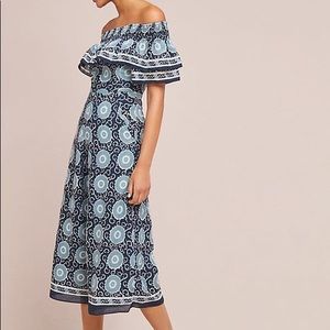 Anthropologie Kopal Suzani Off Shoulder Jumpsuit